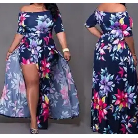 Dresses & Skirts - Floral maxi dress with shorts 3x